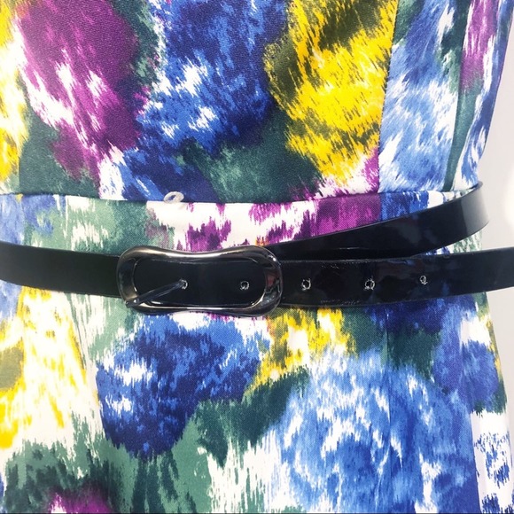 Dressbarn Floral Sheath Cocktail Dress Belt Size 4 - Picture 6 of 9